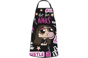 WCGXKO Nail Tech Kitchen Apron Nail Polish Themed Gift Funny Nail Artist Gift Nail Technician Gift