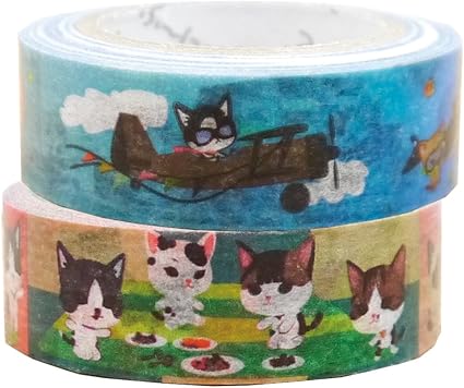 Amazon シール堂 マスキングテープ 三毛猫ふ じこちゃん 2巻セットe Pb Mt 005 文房具 オフィス用品 文房具 オフィス用品
