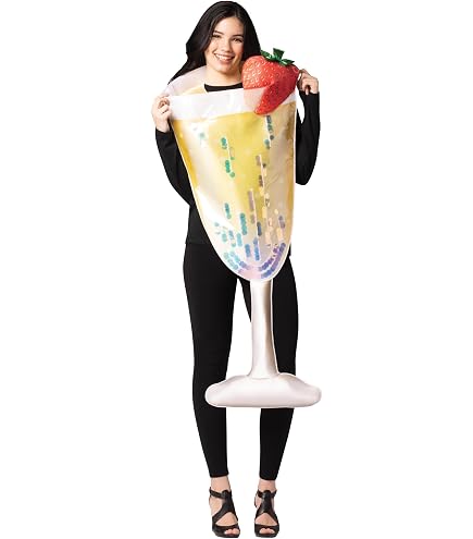 Rasta Imposta Champagne Bottle & Champagne Flute Glass Couple Halloween Costume, Men and Women, Adult One Size : Clothing, Shoes & Jewelry