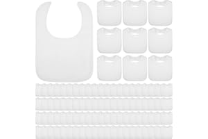 Toulite 30 Pcs White Bibs for Baby Washable Reusable Waterproof Cotton Feeder Bibs with Double Sided Design for Baby Shower Activity and Gifts