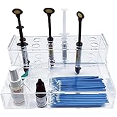 SENLIN DENTAL Dental Composite Syringe Organizer, Transparent Multi-Function Acrylic Teeth Syringe Holder for Resin Adhesive Syringes Brush Dispenser Placement Rack Tool (Medium)