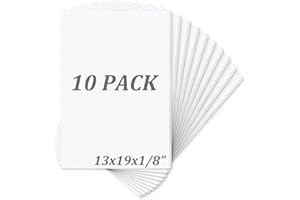 Mat Board Center, Pack of 10 Acid-Free Foam Boards, 13x19 inch White Foam Boards, 1/8" Thick