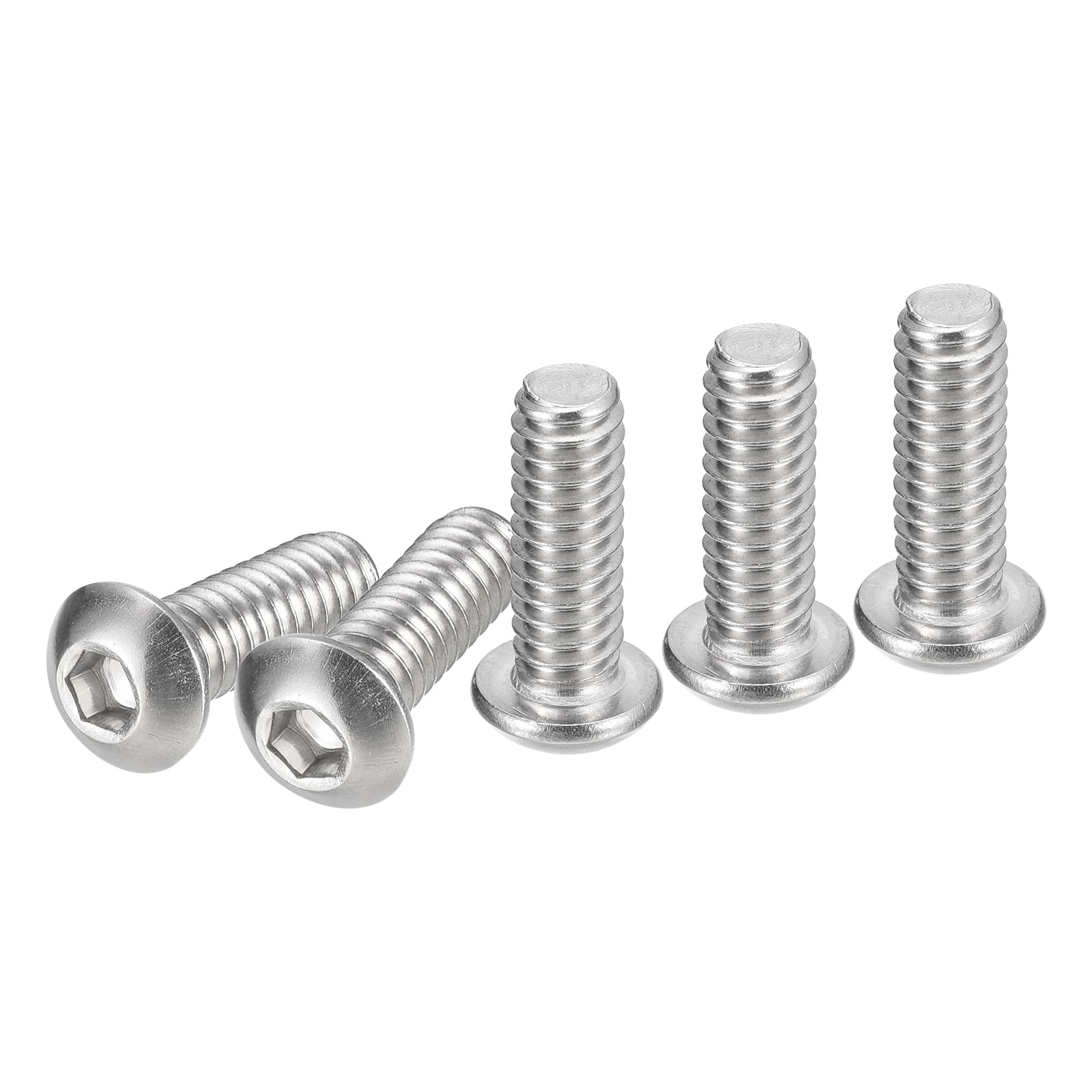 DTGN 1/4-20x3/4" Button Head Socket Cap Screws - 25Pack - Good for Machine - 304 Stainless Steel 18/8 - Hex Drive Full Thread UNC Fasteners — image 1