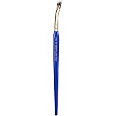 Bdellium Tools Professional Makeup Brush - Golden Triangle 730 Bent Mascara Fan - With All Vegan and Soft Synthetic Fibers, For Applying Mascara (Blue, 1pc)