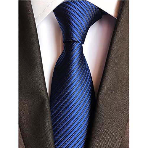 Jeatonge Lot 6 Pcs Mens Ties and 3 Free Tie Clips, Men's Classic Tie Necktie Woven Jacquard Neck Ties Gift box packing (Style 12)