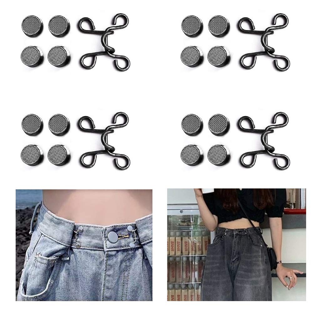 WZT 20 Pieces Adjustable Waist Buckle Extender Set Jeans Extender Waist Extender Button for Pants Adjustable Jean