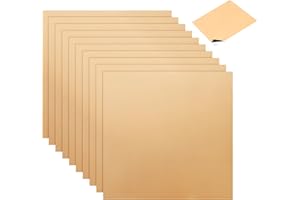 VOOTAPE 10Pcs Black Backed Copper Foil Sheets, [6.9inch x 6.9inch] Copper Foil Tape for Guitar, Stained Glass, DIY Arts, Crafts, Home Decor, Electrical Repairs, Soldering, Grounding, Crafting