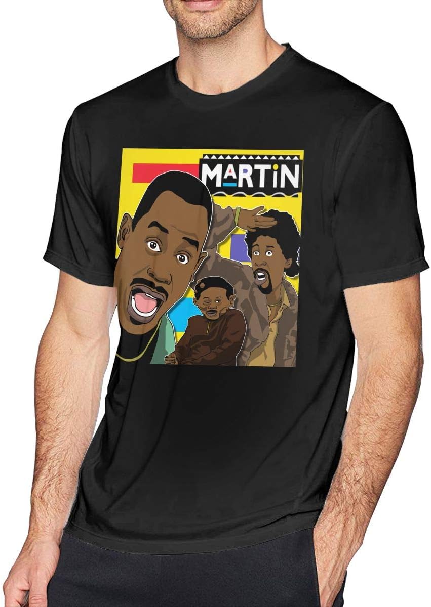 FAEOT Mens Fashion Martin Lawrence Art T-Shirts Black