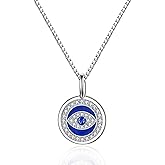 VONALA 925 Sterling Silver Evil Eye Necklace for Women Blue Evil Eye Jewelry Evil Eye Protection Necklace for Her