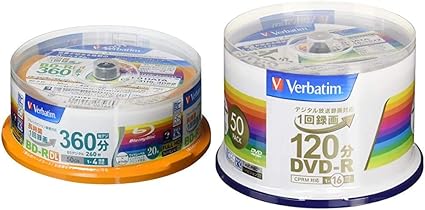 Amazon セット買い Verbatim バーベイタム 1回録画用 ブルーレイディスク Bd R Dl 50gb 20枚 ホワイトプリンタブル 片面2層 1 4倍速 Vbr260yp20sv1 1回録画用 Dvd R Cprm 120分 50枚 ホワイトプリンタブル 片面1層 1 16倍速 Vhr12jp50v4 バーベイタムジャパン