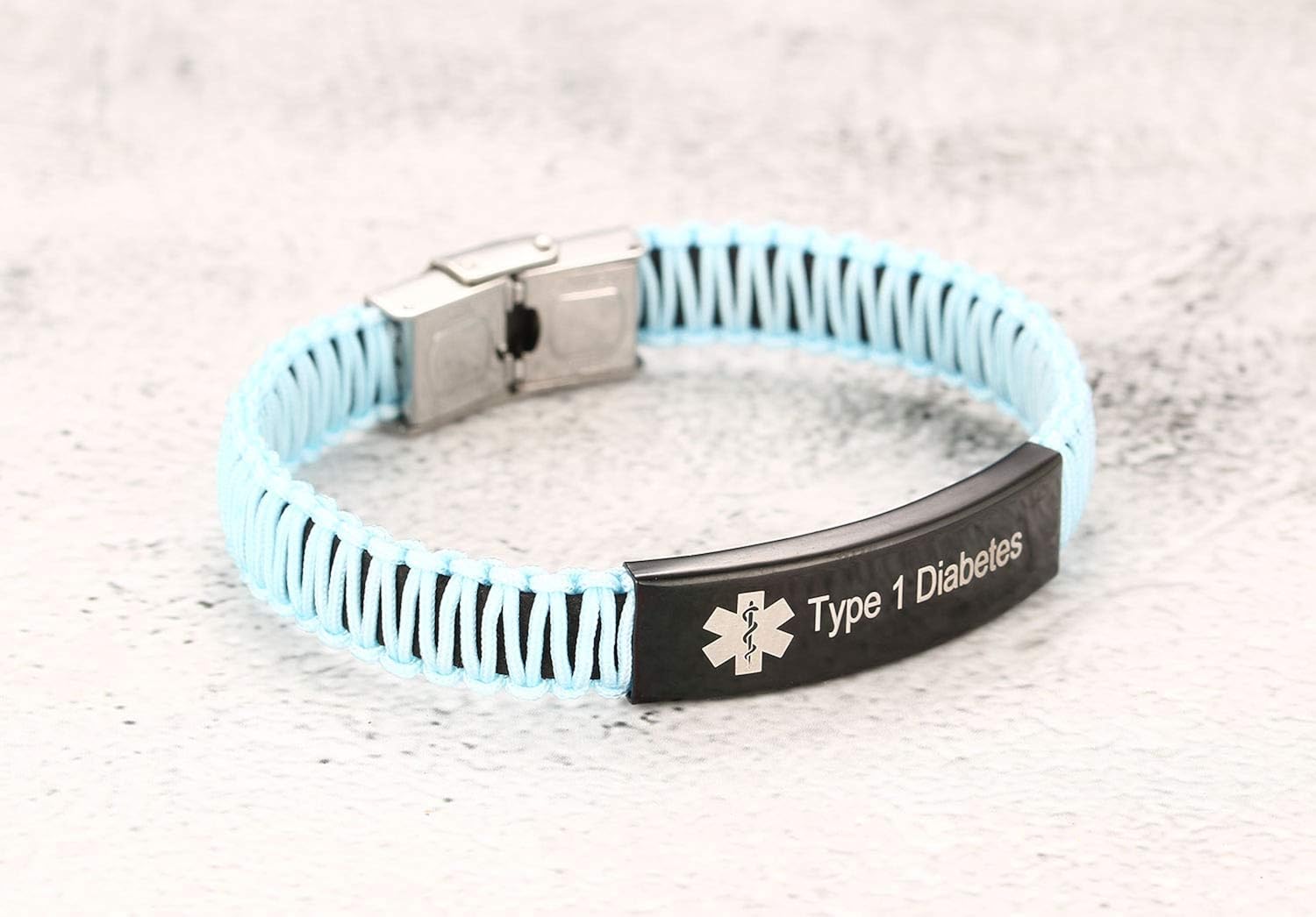 JF.JEWELRY Type 1 Diabetes Medical ID Alert Bracelet for Women Handmade