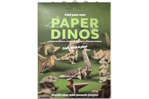 DIY Paper Dinosaurs Origami Kit,50 Cute 3D Papers Models, Cute Desk & Home Decor,Creative Paper Sculpture Desktop Bookshelf D