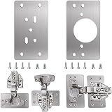Flintronic 2PCS Stainless Steel Hinge Repair Brackets with 12 Screws view 8