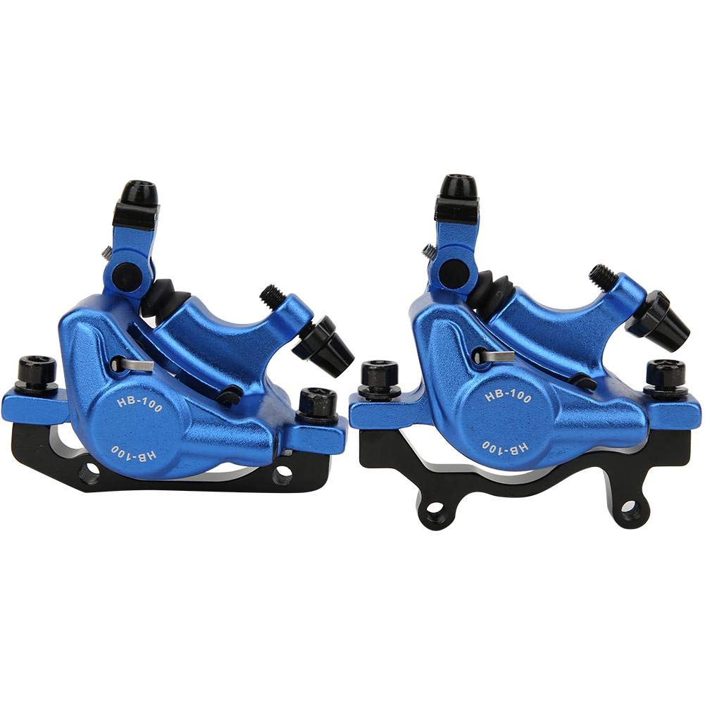 Demeras Cycling Brake Caliper HB-100 Mountain Bike Line Pulling Hydraulic Disc Brake Sets Oil Pressure Disc Brakes Tool Calipers(Blue)