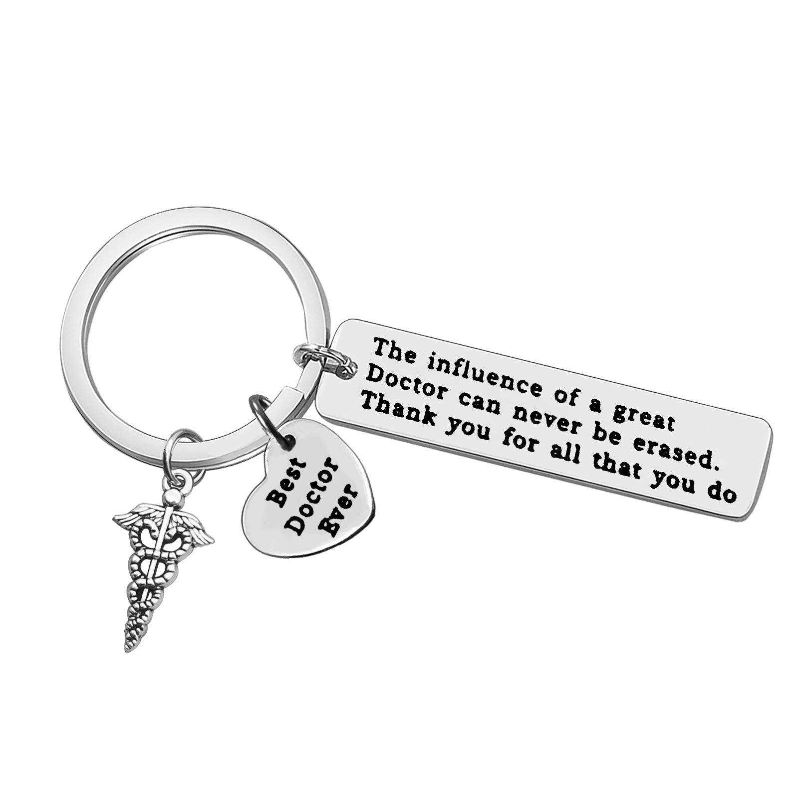 Ximalun Doctor Gifts Keyring The Influence of A Great Doctor Can Never Be Erased Keyring Doctor Gifts for Men Women Christmas Birthday Gifts Thank You Gifts for Doctor