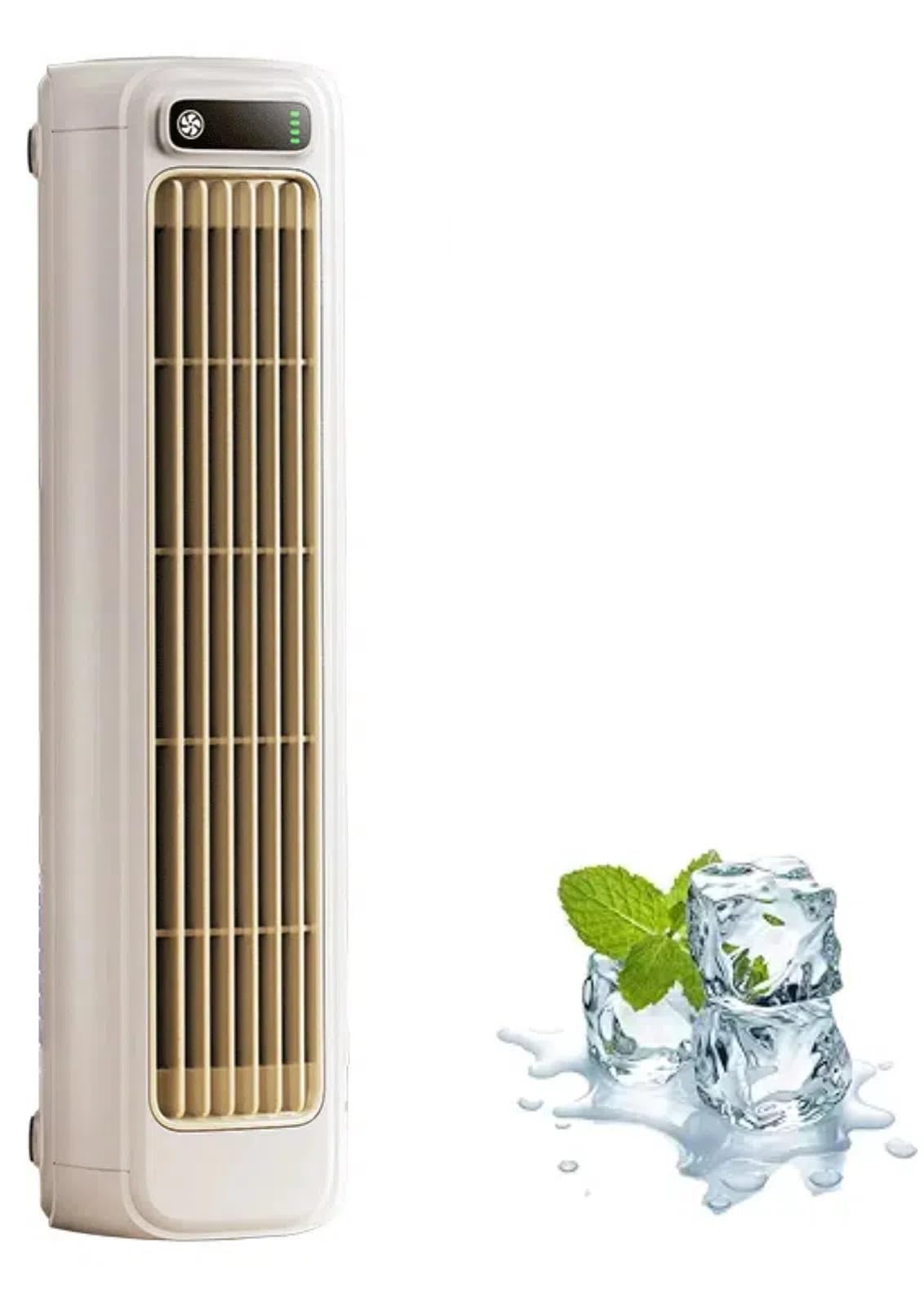 Sherum Cooling Ace Portable Air Conditioner, 2025 Upgrade 3 Speeds Adjustable Sherum Cooling Ace, Usb Rechargeable Portable Tower Fan Air Conditioner, for Bedroom Living Room Office (Beige)