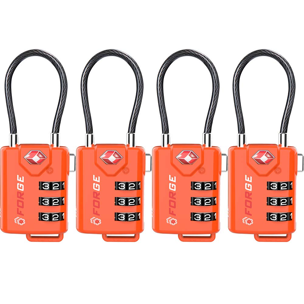 Buy TSA Approved Cable Luggage Locks, Resettable Combination with