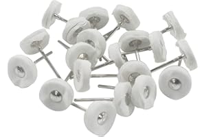 LUO KE 𝐋𝐮𝐨 𝐤𝐞 20 Pcs Mini Cotton Buffing Wheel, 3/32 Inch Shank Abrasive Cloth Polishing Wheel for Rotary Tools (White)