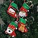 LimBridge Christmas Mini Stockings, 12 Pack 6.25 inches Small 3D Kids Glitter Set, Felt Xmas Tree Santa Claus Snowman Reindeer Gift Card Silverware Holders, Mini Personalized Holiday Treat Bag
