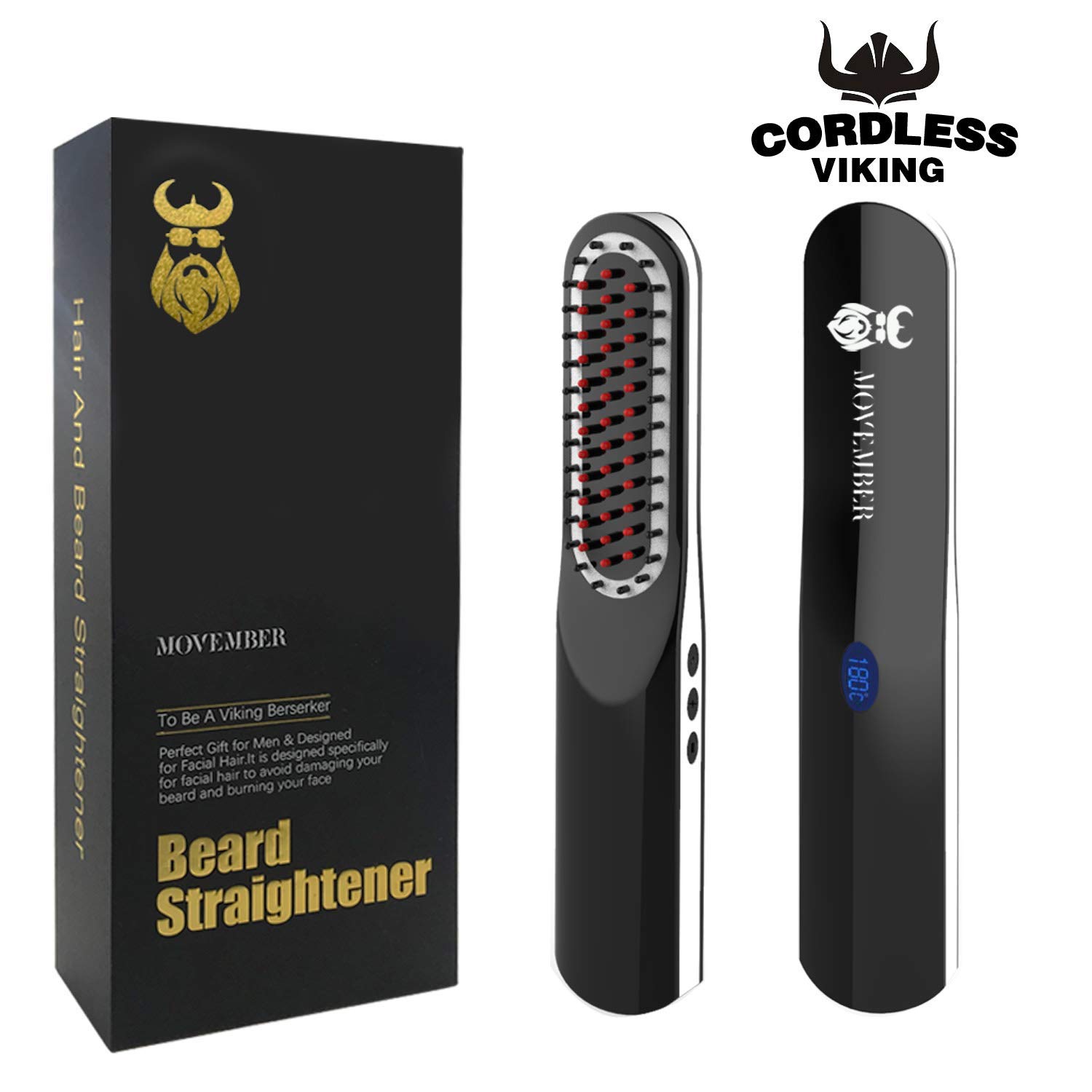 Beard Straightener For Men Straightening Comb With Cordless Mini