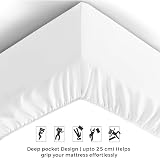 Aspire Homeware Double Fitted Sheet 25cm Deep Hotel Quality White view 6
