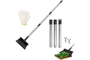 GOFEVDRT Multifunctional Garden Cleaning Shovel Tool, 54 Inch Flat Shovels Long Handle, Heavy Duty Metal Weeder Scraper Gardening Spade Cleaning Tool for Weeding, Landscaping, Lawn Edging, Digging, Ice Removal