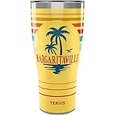 Tervis Traveler Margaritaville Gotta Go Palm Triple Walled Insulated Tumbler Travel Cup Keeps Drinks Cold & Hot, 30oz, Stainless Steel