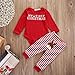 GRNSHTS Baby Girls 2 Pieces My First Christmas Romper + Striped Pant Set (6-12 Months, Red)