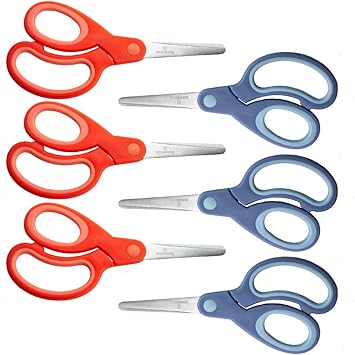 Amazon Com Left Handed Scissors For Kids And Schools Soft Grip By Kinderific Pack Of 6 Home Improvement