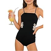 Bupekbee Girls Swimsuit Cut Out Two Piece Tankini with Adjustable Straps Girls Swimwear Bathing Suit for Teens 9-16Y