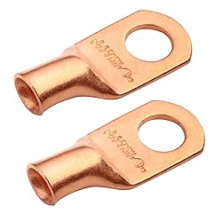 SELTERM 2pcs 6 AWG 5/16" Stud (Wide Pad) Copper