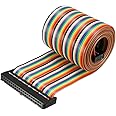 uxcell IDC Rainbow Wire Flat Ribbon Cable 40 Pins 118cm Length 2.54mm Pitch Type-C