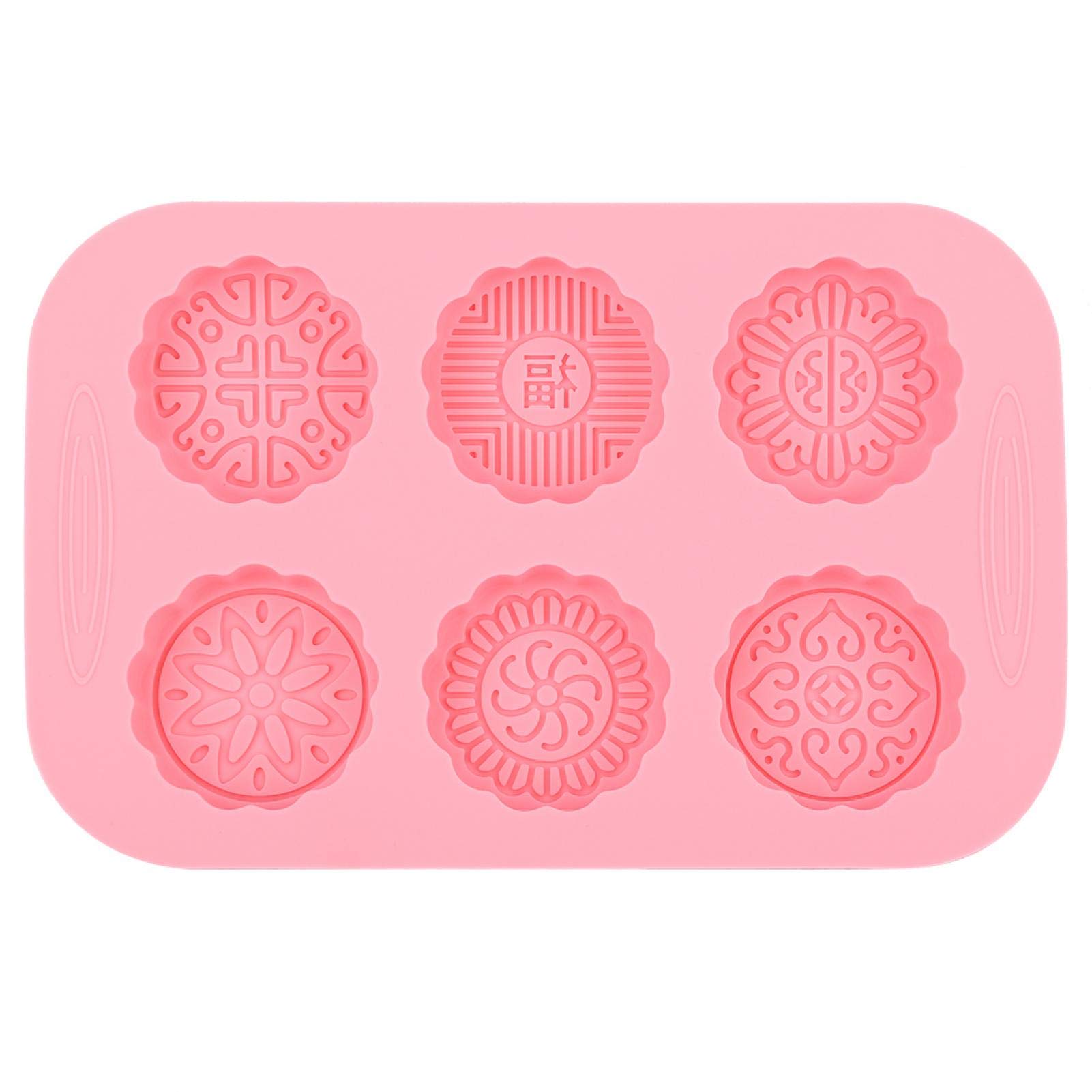 6 Slots DIY Chocolate Sweet Moulds Cake Ice Cream Soap Making Mold Mooncake Mold Silicone Ice Cream Lattice Cake Baking Candy Making Moulds Cake Pans Handmade Soap DIY Mold