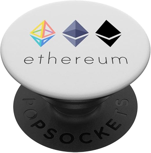 Ethereum Logo ETH Coin Crypto Bitcoin Trader Miner Gift PopSockets PopGrip: Swappable Grip for Phones & Tablets