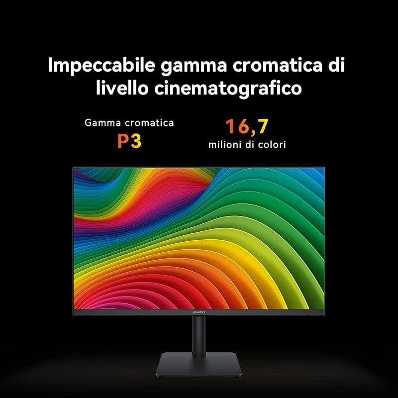 Mateview SE Standard, FHD FullView IPS, (75hz, DP, HDMI, 1920x1080), 90% DCI-P3, colori HDR, SGS Eye protectect, design senza cornice, nero, cavo HDMI