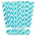 Outside the Box Papers Paper Straws - Aqua Blue White - Stripe Chevron - 7.75 inches - 100 Pack Brand