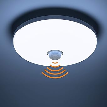 yafido lampara de techo con sensor de movimiento pir 18w 360 1620lm blanco frio 6500 k luces de seguridad para el pasill sotano escaleras o15cm