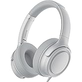 ADOOPE Wired Over-Ear Headphones with USB C Connector, Hi-Fi Stereo Sound, Noise-Isolating Ear Cups, Comfortable Fit for USB C Devices (No Bag, Silver)