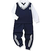 Renotemy Toddler Boy Clothes Fall Winter Outfits Pullover Sweatshirt Pants Set Warm Sweatsuit Kids Clothing for Boy Size 3-7T