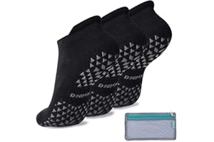 Hylaea Unisex Non Slip Socks with Grip for Yoga, Hospital, Pilates, Barre | Ankle, Cushioned