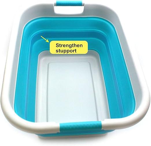 SAMMART Cesto de Ropa Plegable de plástico Tina/cesto Ovalado