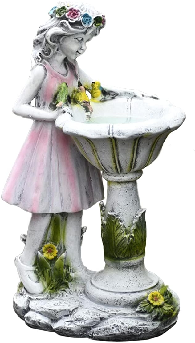 Garden Solar Ornament Fairy Solar Water Features for Garden Angel Water Feature Effect Fairy Girl Figurine Angel Solar Powered Garden Water Feature Angel Statue Figurine for Home Yard Outdoor Decor