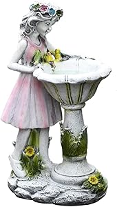 Garden Solar Ornament Fairy Solar Water Features for Garden Angel Water Feature Effect Fairy Girl Figurine Angel Solar Powered Garden Water Feature Angel Statue Figurine for Home Yard Outdoor Decor