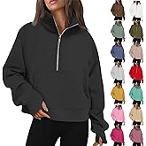 Oversized Sweatshirts for Women Cropped Zipper Hoodies Cute Outfits Half Zip Pullover Fall Winter 2025 Trendy Clothes