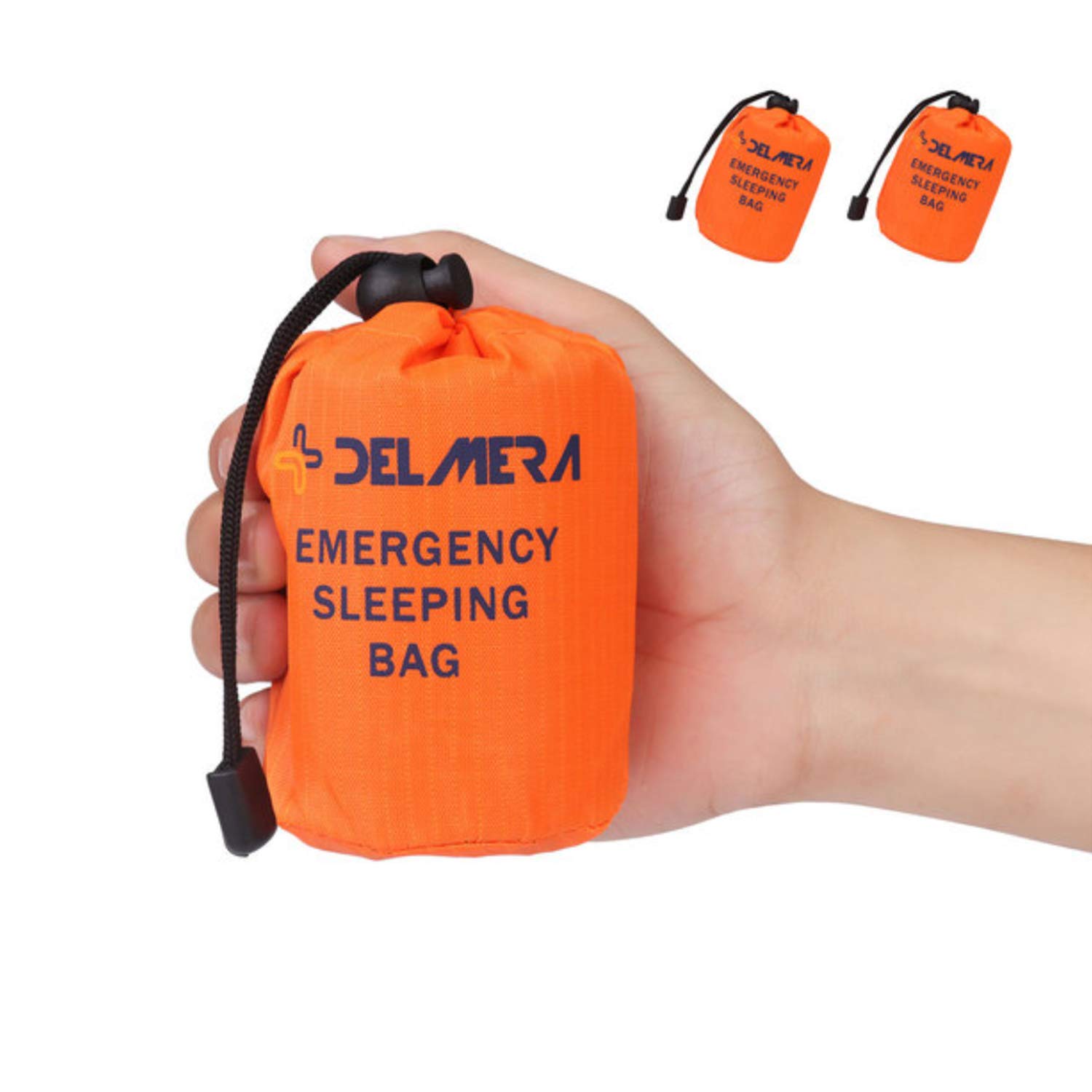 Emergency Sleeping Bag, Lightweight Survival Sleeping Bags, Waterproof Thermal Emergency Blanket, Bivy Sack Survival Gear for Outdoor Adventure, Camping, Hiking, Orange, Green