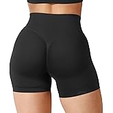 QOQ Women Workout Shorts 4.5" Scrunch Booty Gym Shorts Seamless Butt Lifting Impact Yoga Shorts