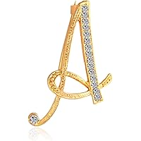 Amazon.com: DSADKI A-Z Lette Brooch 26 Initial Pins Gold