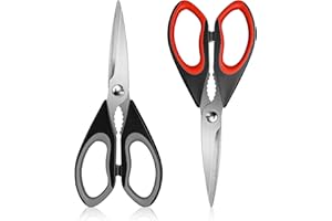 Kitchen Scissors All Purpose, 2 Pack Heavy Duty Kitchen Shears for Food, Dishwasher Safe Stainless Steel Ciseaux Cuisine with