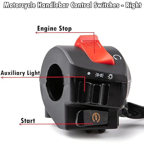 7/8" Motorcycle Handlebar Fog Headlight Start Kill Switch ON - TikTok - View #6