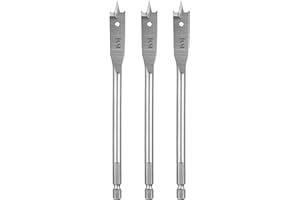 HARFINGTON 3Pcs Spade Drill Bit 1/2" Paddle Flat Bits Wood Hole Cutter with Quick Change 1/4 Inch Hex Shank for Woodworking F